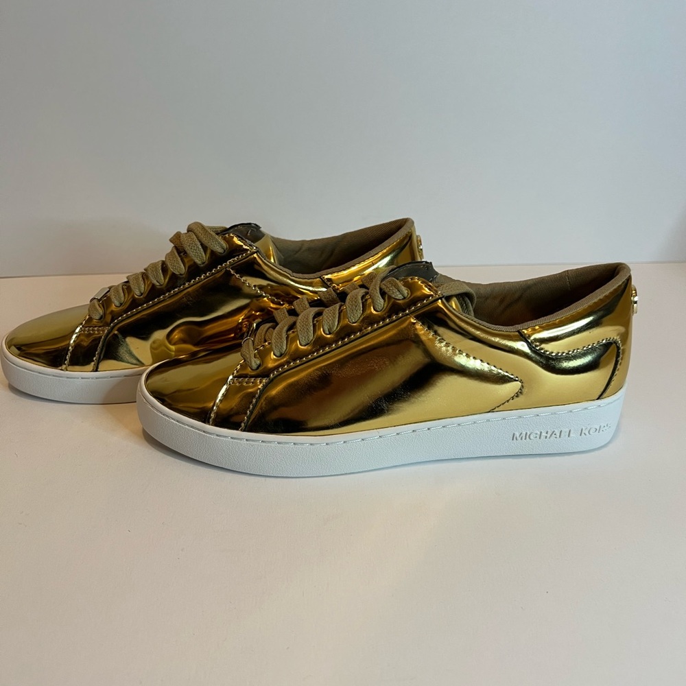 14 Karat Michael Kors Ruth Sneakers in GOLD size 7
